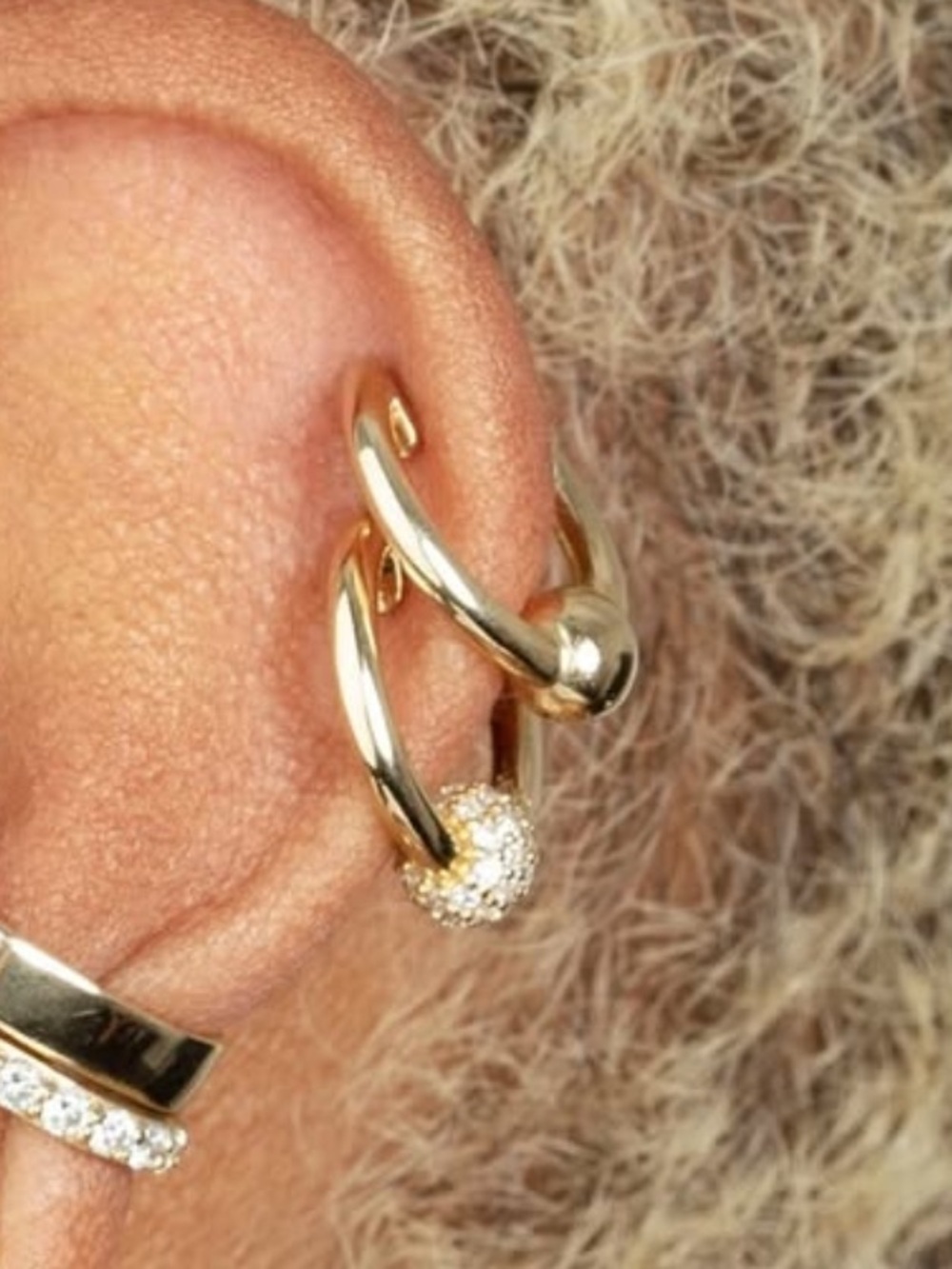 The Last Line 14k Gold Sphere Earring (1)